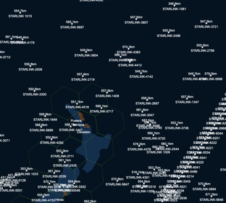 Musk Map El mapa de los satélites Starlink de Elon Musk