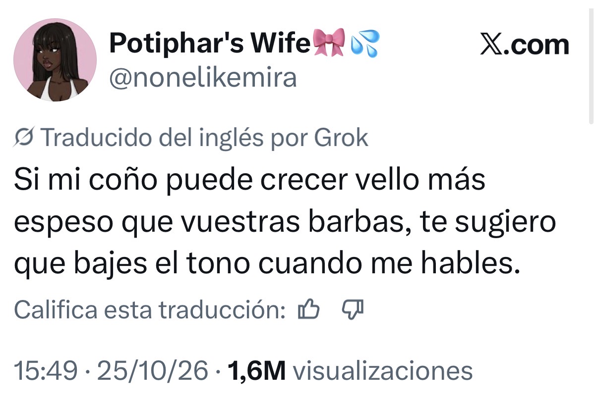 Captura de un tuit de @nonelikemira